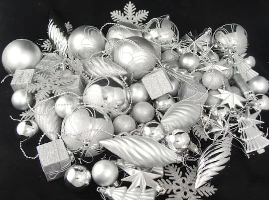 Northlight 125ct 5.5" Splendor Silver Shatterproof 4-Finish Christmas Ornaments 4 Northlight 125ct 5.5" Splendor Silver Shatterproof 4-Finish Christmas Ornaments - Image 4