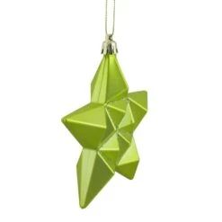 12ct. 5" Matte Green Kiwi Glittered Star Shatterproof Christmas Ornaments -Northlight Decor Store D491163S 2