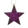 12ct. 5" Glitter & Matte Purple Shatterproof Star Christmas Ornaments
