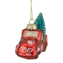 Northlight 4" Red Metallic Truck With A Sisal Tree Glass Christmas Ornament -Northlight Decor Store D491175S 13