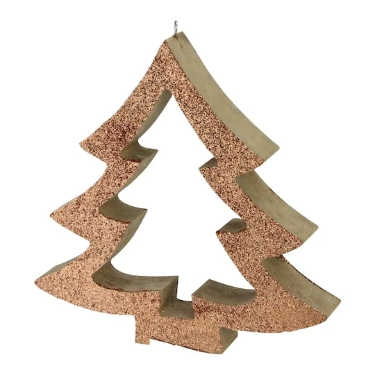 Northlight 7" Brown Glittered Cutout Christmas Tree Ornament 1 Northlight 7" Brown Glittered Cutout Christmas Tree Ornament