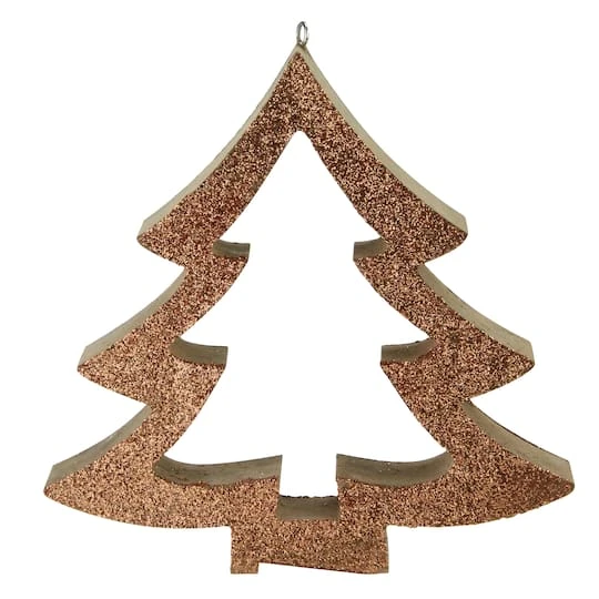 Northlight 7" Brown Glittered Cutout Christmas Tree Ornament 3 Northlight 7" Brown Glittered Cutout Christmas Tree Ornament - Image 3