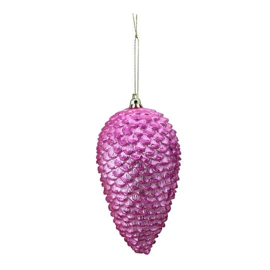6ct. 6.5" Pink Shatterproof Glitter Pine Cone Christmas Ornaments 1 6ct. 6.5" Pink Shatterproof Glitter Pine Cone Christmas Ornaments