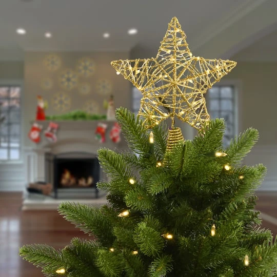 9" Gold Star Tree Top With Dual Color® Lights 3 9" Gold Star Tree Top With Dual Color® Lights - Image 3