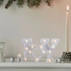 Northlight 12.75" White Joy LED Christmas Marquee Wall Sign -Northlight Decor Store D491425S 1