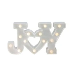 Northlight 12.75" White Joy LED Christmas Marquee Wall Sign