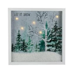 Northlight 10" LED Lighted Let It Snow Winter Forest Christmas Wall Art