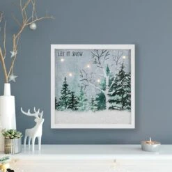 Northlight 10" LED Lighted Let It Snow Winter Forest Christmas Wall Art -Northlight Decor Store D491426S 12