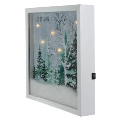 Northlight 10" LED Lighted Let It Snow Winter Forest Christmas Wall Art -Northlight Decor Store D491426S 2