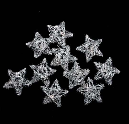 PENN 10ct. Clear LED Spun Glass Star Christmas String Lights 3 PENN 10ct. Clear LED Spun Glass Star Christmas String Lights - Image 3