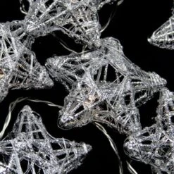 PENN 10ct. Clear LED Spun Glass Star Christmas String Lights 7 PENN 10ct. Clear LED Spun Glass Star Christmas String Lights -Northlight Decor Store D491435S 2