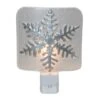 Northlight Silver Snowflake Glass Christmas Night Light