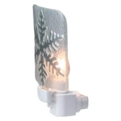 Northlight Silver Snowflake Glass Christmas Night Light -Northlight Decor Store D491467S 2