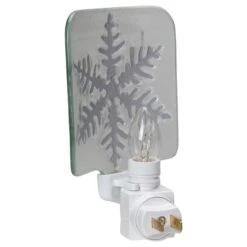 Northlight Silver Snowflake Glass Christmas Night Light -Northlight Decor Store D491467S 4