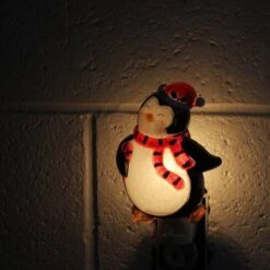 Northlight 6" Black & Red Penguin With Santa Hat Christmas Night Light -Northlight Decor Store D491468S 3