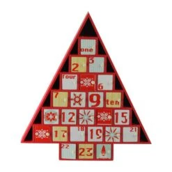 Northlight 14.5" Red Tree Shaped Christmas Advent Calendar Decoration