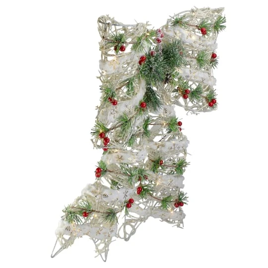 Northlight 20" White Rattan Berry & Pinecone Christmas Bow 3 Northlight 20" White Rattan Berry & Pinecone Christmas Bow - Image 3