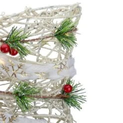Northlight 20" White Rattan Berry & Pinecone Christmas Bow 7 Northlight 20" White Rattan Berry & Pinecone Christmas Bow -Northlight Decor Store D491530S 3