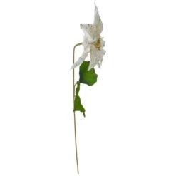Northlight White & Gold Christmas Poinsettia Stem -Northlight Decor Store D491557S 4