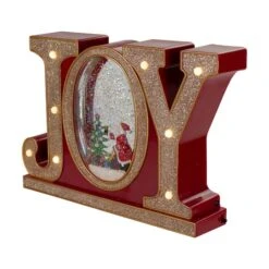 Northlight 11" LED Lighted Red & Gold Joy Christmas Glitter Snow Globe -Northlight Decor Store D491588S 3