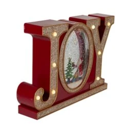 Northlight 11" LED Lighted Red & Gold Joy Christmas Glitter Snow Globe -Northlight Decor Store D491588S 4