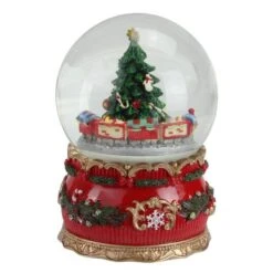 Northlight 6" Musical Christmas Tree & Train Animated Water Globe