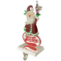 Northlight 9.75" Silver Pepsi-Cola Santa Claus Christmas Stocking Holder -Northlight Decor Store D491600S 3