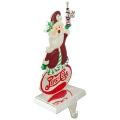 Northlight 9.75" Silver Pepsi-Cola Santa Claus Christmas Stocking Holder -Northlight Decor Store D491600S 4