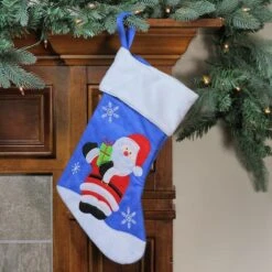 Northlight 15" Blue & Red Santa Claus Christmas Stocking -Northlight Decor Store D491605S 2