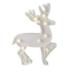 Northlight 9.75" White Reindeer Christmas Marquee Wall Sign