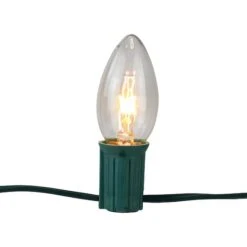 Northlight Mighty Light Clear C9 Christmas Pathway Marker Set, Green Wire -Northlight Decor Store D491617S 16