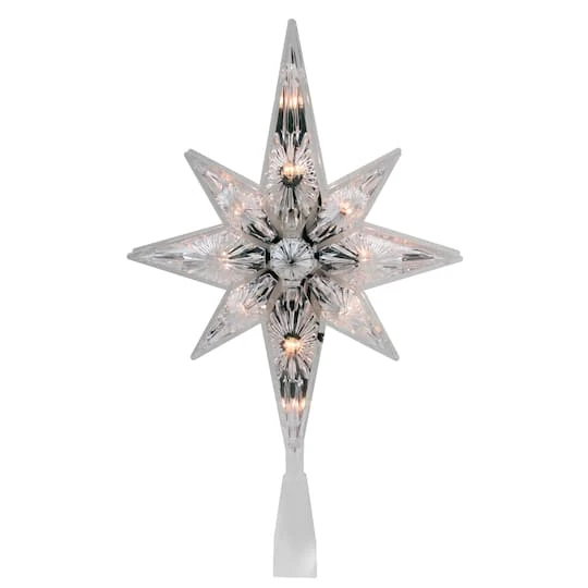 Northlight 10" White Lighted Faceted Star Of Bethlehem Tree Topper 2 Northlight 10" White Lighted Faceted Star Of Bethlehem Tree Topper - Image 2