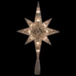 Northlight 10" White Lighted Faceted Star Of Bethlehem Tree Topper 6 Northlight 10" White Lighted Faceted Star Of Bethlehem Tree Topper -Northlight Decor Store D491636S 2