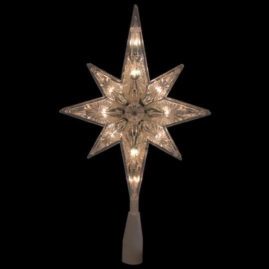 Northlight 10" White Lighted Faceted Star Of Bethlehem Tree Topper 3 Northlight 10" White Lighted Faceted Star Of Bethlehem Tree Topper - Image 3
