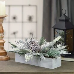 Northlight 19.5" White & Green Berries With Foliage Tabletop Décor 6 Northlight 19.5" White & Green Berries With Foliage Tabletop Décor -Northlight Decor Store D491640S 2