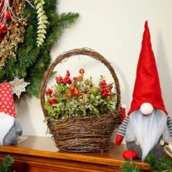 Northlight 12" Red & Green Pine Cones & Berries Tabletop Decoration 7 Northlight 12" Red & Green Pine Cones & Berries Tabletop Decoration -Northlight Decor Store D491642S 3