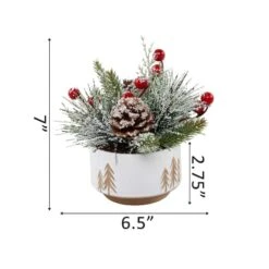 Christmas Mix IN 4.25" Ceramic Reverse Tree Pot -Northlight Decor Store D511151S 2