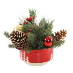 Christmas Mix In 6" Ceramic Reverse Tree Pot
