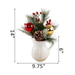 Christmas Mix In 14" Ceramic Watering Pot -Northlight Decor Store D511155S 2