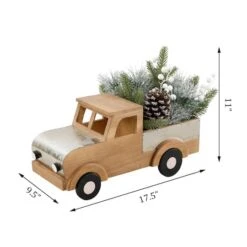 Christmas Mix In 17" Wood Truck -Northlight Decor Store D511156S 12