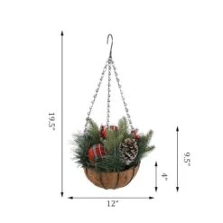 Flora Bunda® 12" Christmas Hanging Basket -Northlight Decor Store D511157S 2