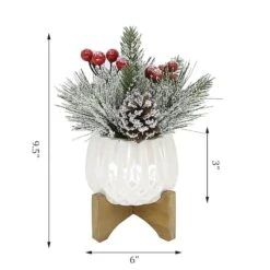 Christmas Mix In 4" Ceramic Cupcake On Stand Set 6 Christmas Mix In 4" Ceramic Cupcake On Stand Set -Northlight Decor Store D511161S 2