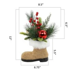 Christmas Mix In 12" Beaded Santa Boot -Northlight Decor Store D511169S 2