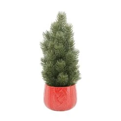 12" Unlit Tabletop Artificial Christmas Tree In Ceramic Sweater Pot