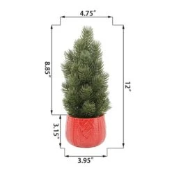 12" Unlit Tabletop Artificial Christmas Tree In Ceramic Sweater Pot -Northlight Decor Store D511171S 2