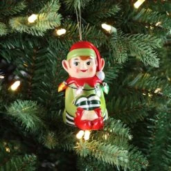 4.5" LED Mini Nostalgic Elf Ceramic Figurine -Northlight Decor Store D511938S 2
