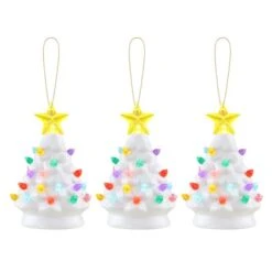 5" LED White Nostalgic Trees Figurine Set