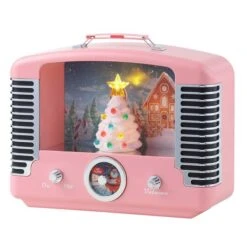12" Pink Nostalgic Tree Radio 5 12" Pink Nostalgic Tree Radio -Northlight Decor Store D511980S 2