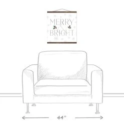 Merry And Bright 16x16 Teak Hanging Canvas 7 Merry And Bright 16x16 Teak Hanging Canvas -Northlight Decor Store D518001S 3
