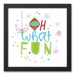 Oh What Fun 12x12 Black Framed Canvas